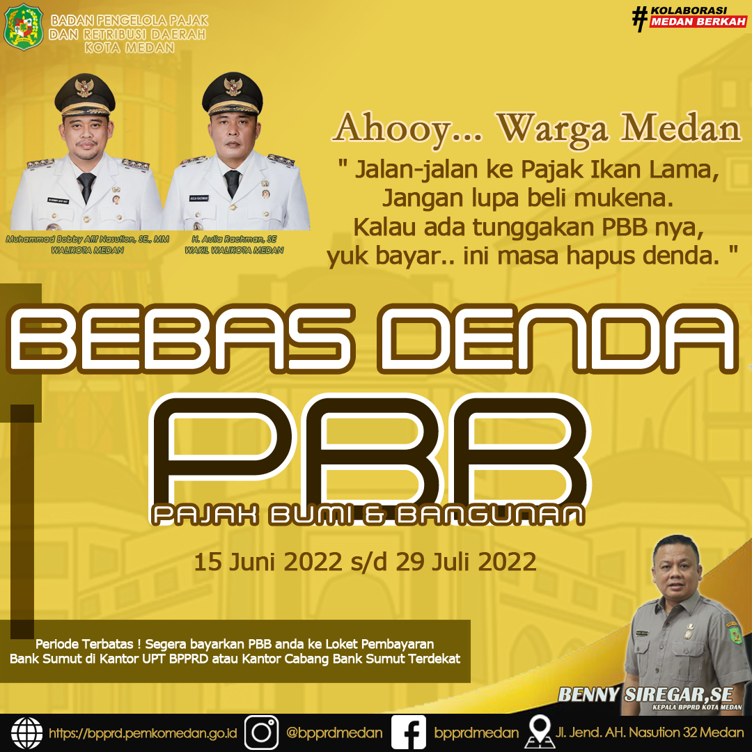 BPPRD meluncurkan PROGRAM BEBAS DENDA PAJAK BUMI DAN BANGUNAN