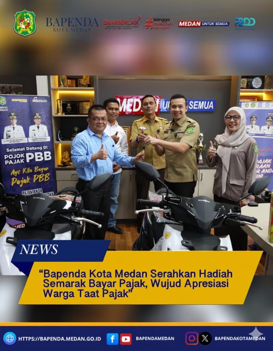 Bapenda Kota Medan Serahkan Hadiah Semarak Bayar Pajak, Wujud Apresiasi Warga Taat Pajak
