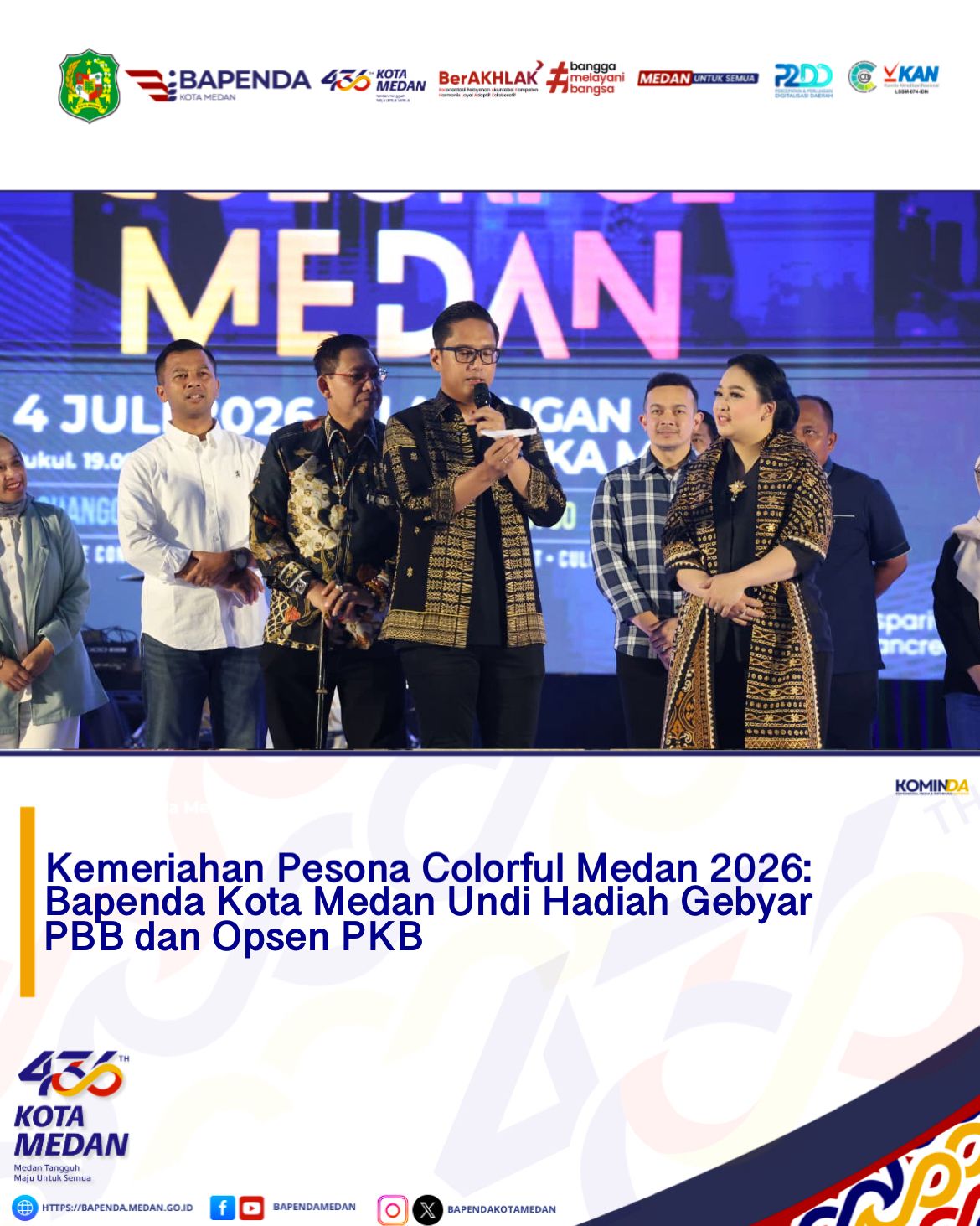 Kemeriahan Pesona Colorful Medan 2026: Bapenda Kota Medan Undi Hadiah Gebyar PBB dan Opsen PKB